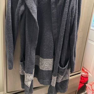 Barefoot dreams cardigan with a hood